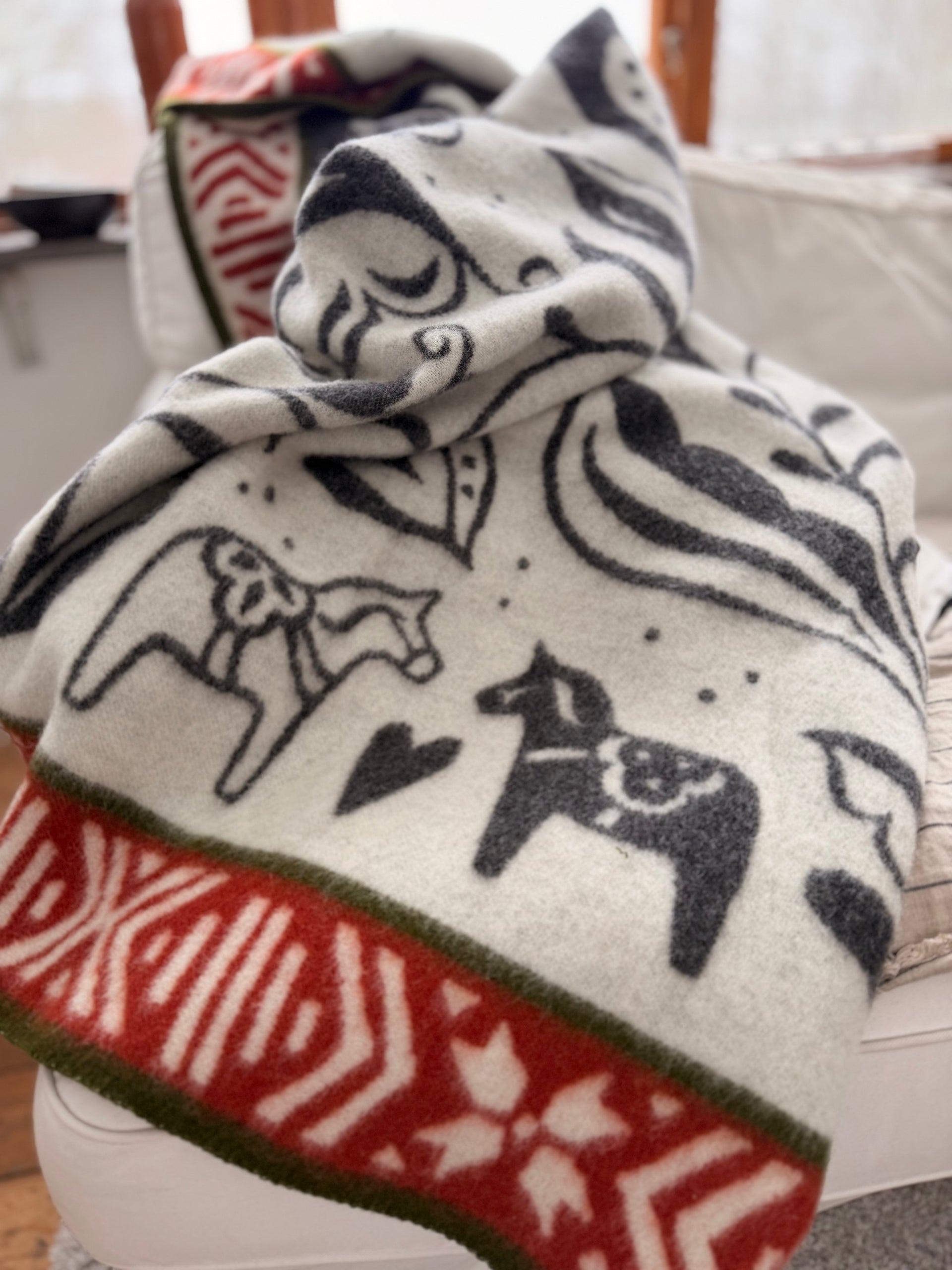 Dalarna svart ullfilt - Kerstin Landström Design